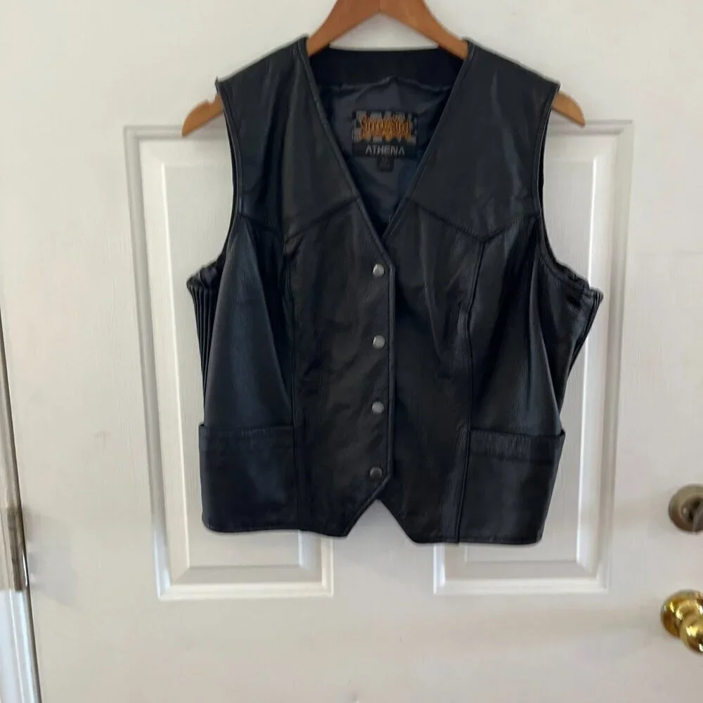 Street & Steel Unisex Moto Motorcycle Mob-Wife V-Neck Vest Sz XL